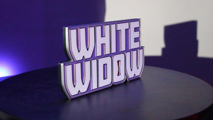 White Widow 3D printed Logo Sign Wall Desk Shelf Art