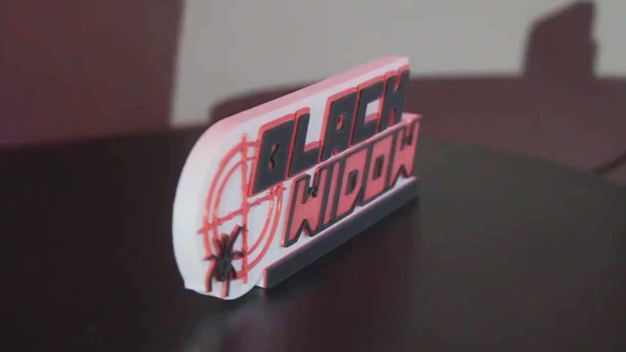 Black Widow 3D printed Comic Logo Art