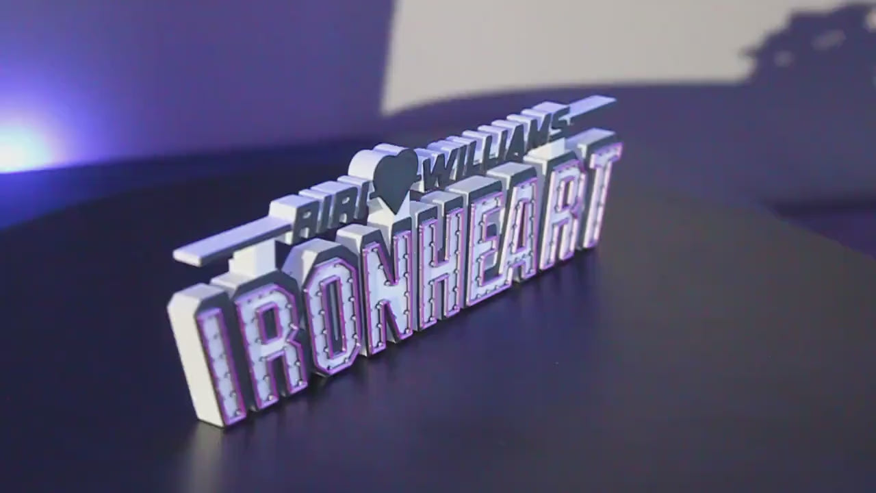 Iron Heart, RIRI Williams 3D printed Comic Logo Art