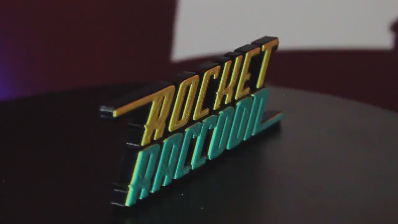 Rocket Raccoon 3D printed Comic Logo Art