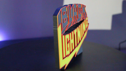 Black Lightning 3D printed Logo Sign Wall Desk Shelf Art