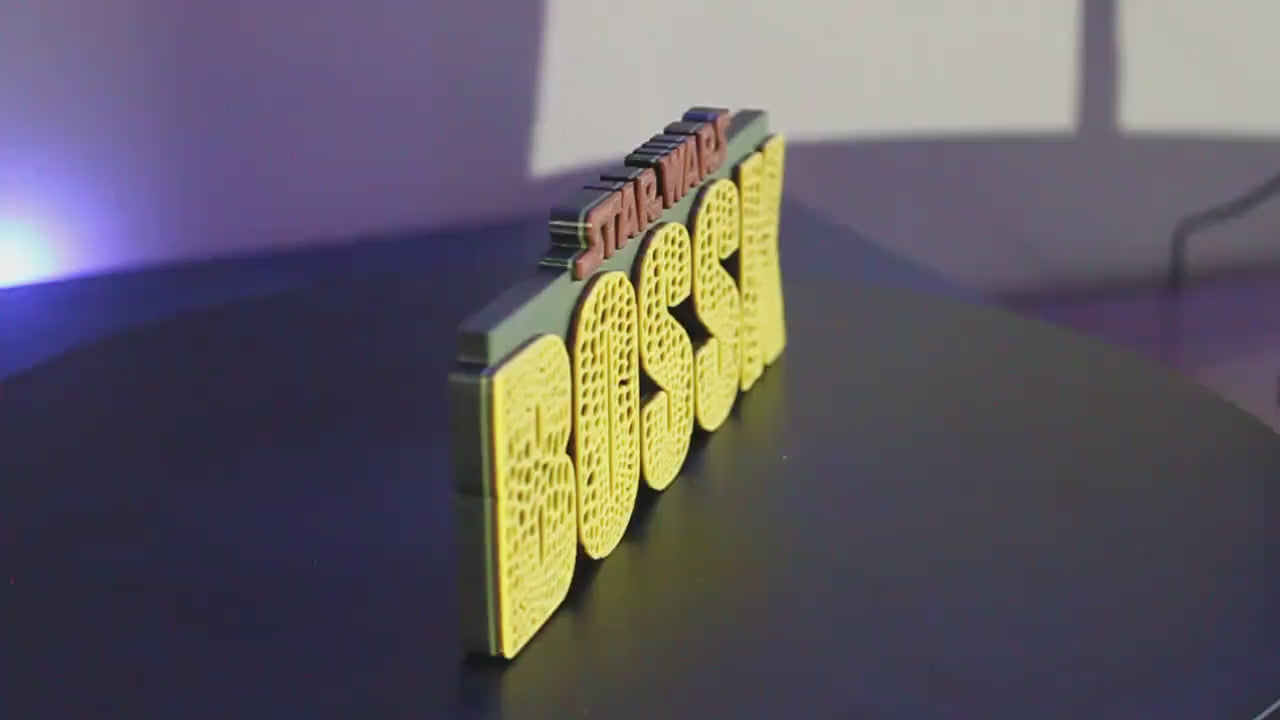 Bossk 3D printed Comic Logo Art