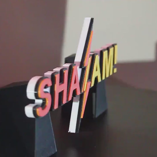 Shazam 3D printed Comic Logo Art