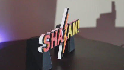 Shazam 3D printed Comic Logo Art