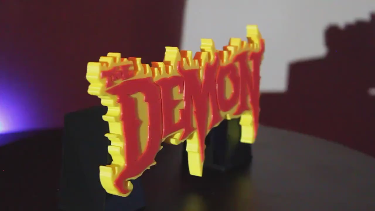 Demon 3D printed Comic Logo Art