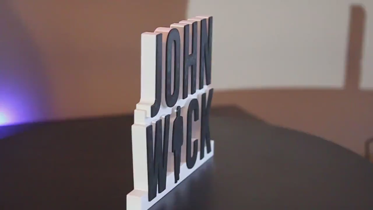 John Wick Movie 3D Printed Logo