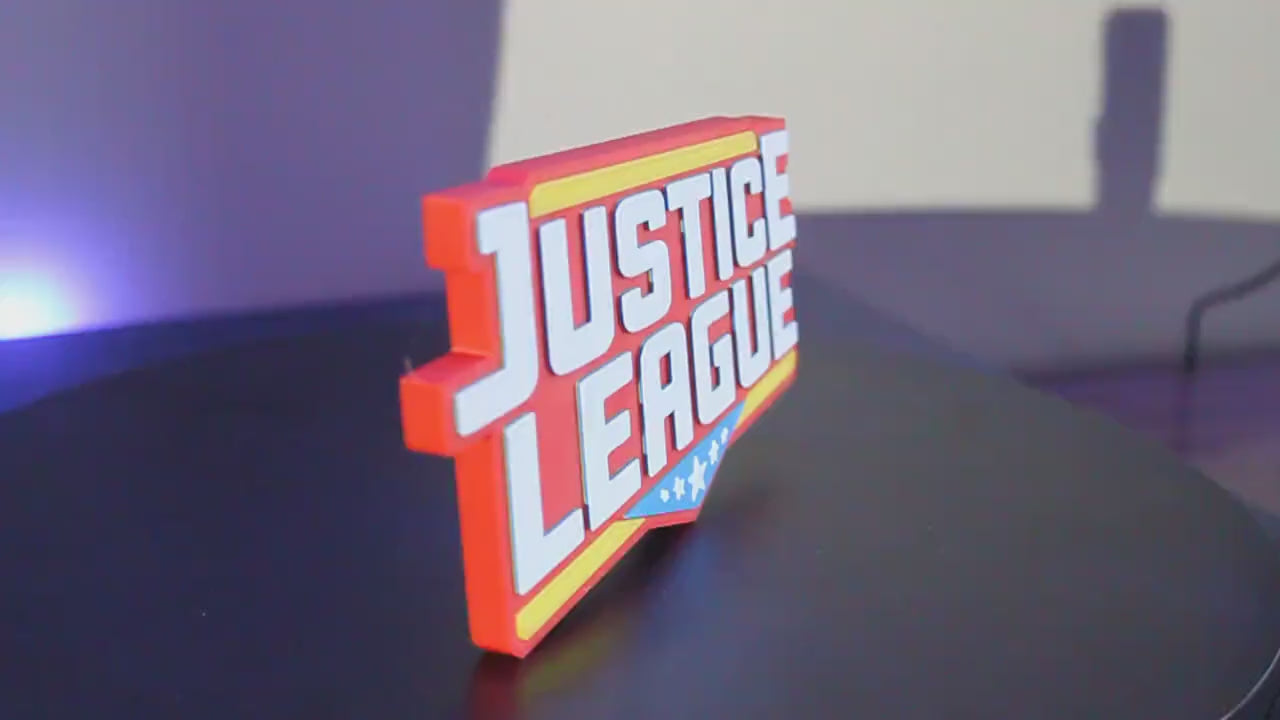 Justice league 3D printed Comic Logo Art