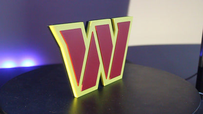 Washington Commanders, NFL 3D printed Logo, Sign, Wall, Desk, Fridge, Shelf Art
