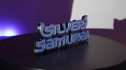 Silver Samurai 3D printed Logo Sign Wall Desk Shelf Art