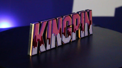 Kingpin 3D printed Logo Sign Wall Desk Shelf Art