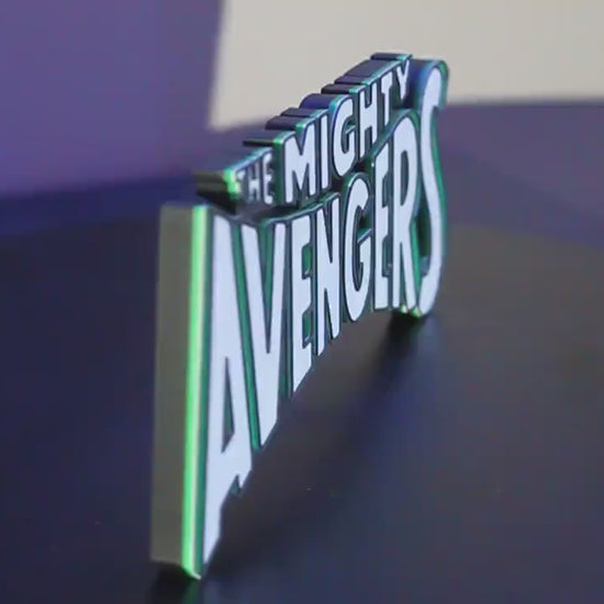 The Mighty Avengers 3D printed Comic Logo Art