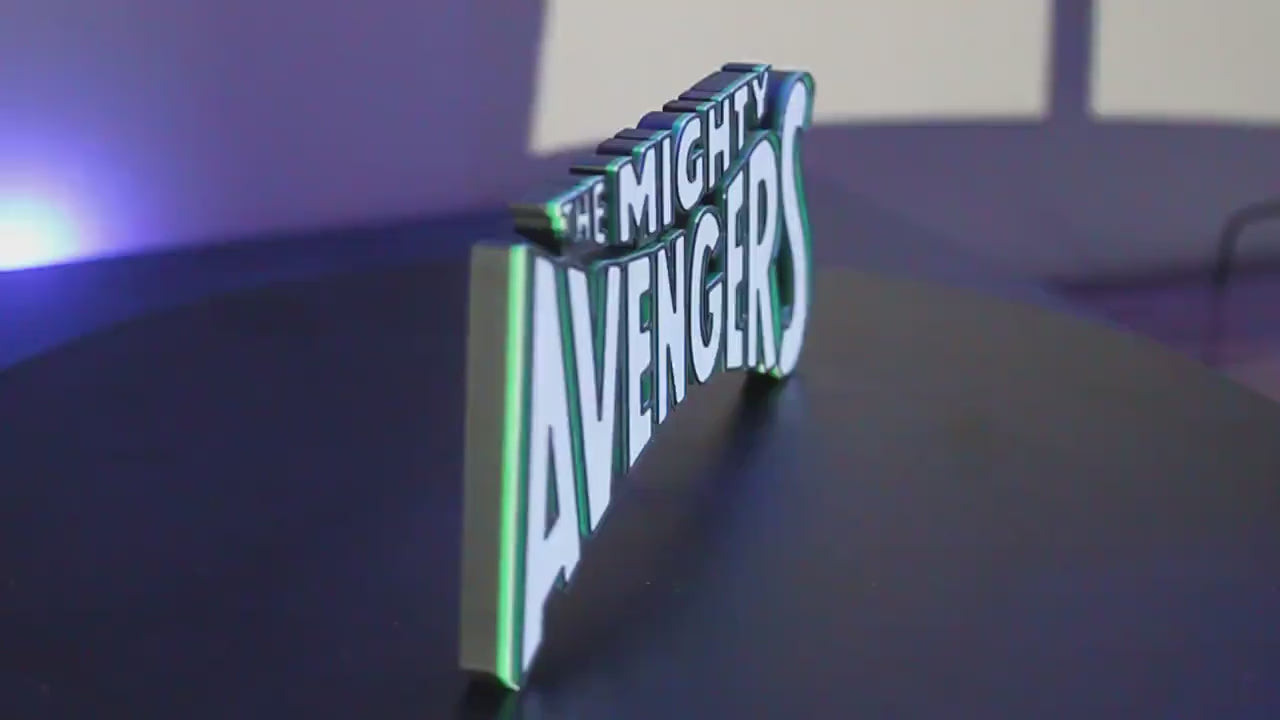 The Mighty Avengers 3D printed Comic Logo Art