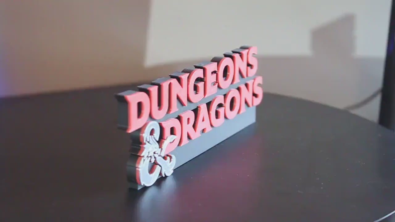 Dungeons & Dragons 3D printed Logo Art