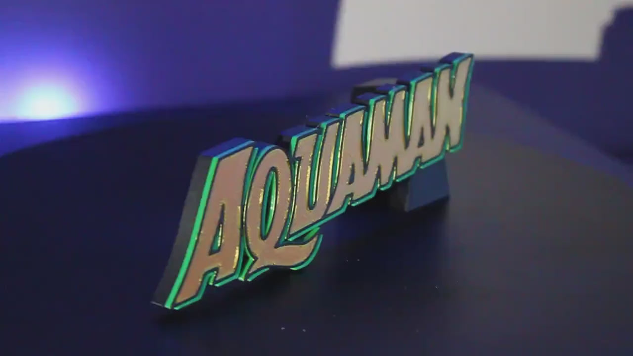 Aquaman 3D printed Comic Logo Art