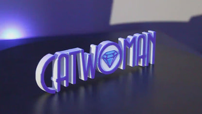 Cat Woman 3D printed Comic Logo Art