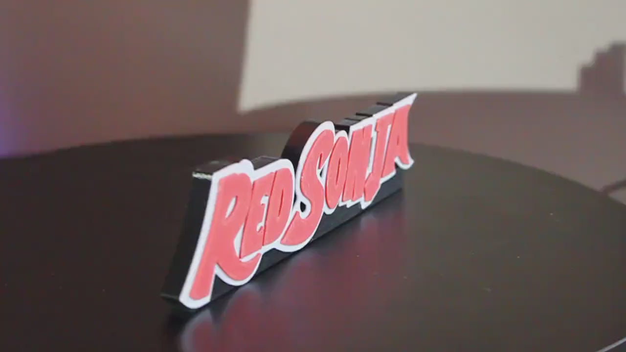 Red Sonja 3D printed Comic Logo Art