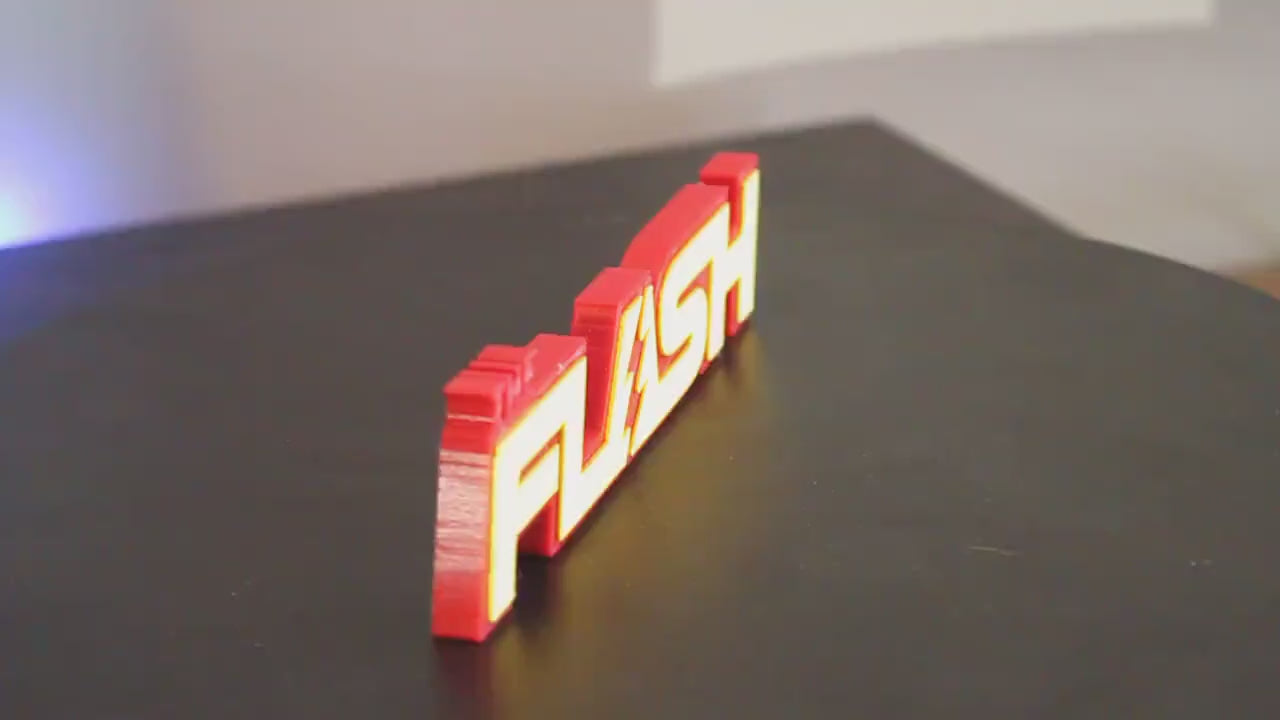 Flash 3D printed Comic Logo Art