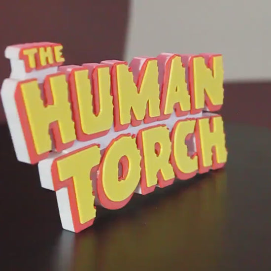 Human Torch 3D printed Comic Logo Art