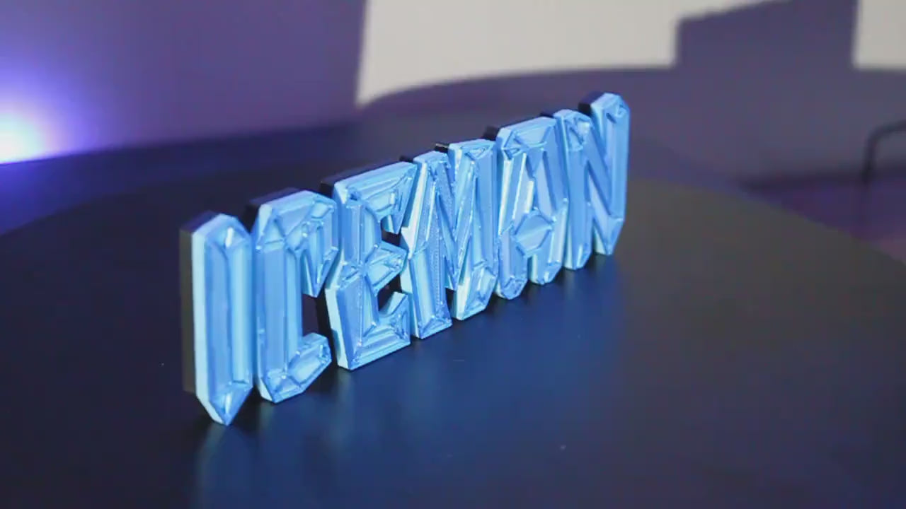 Iceman 3D printed Comic Logo Art