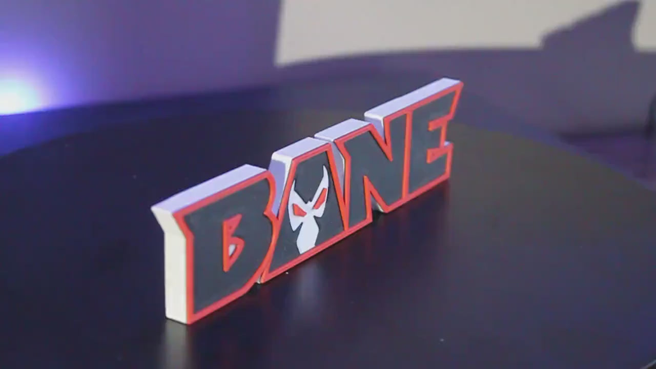 Bane 3D printed Comic Logo Art