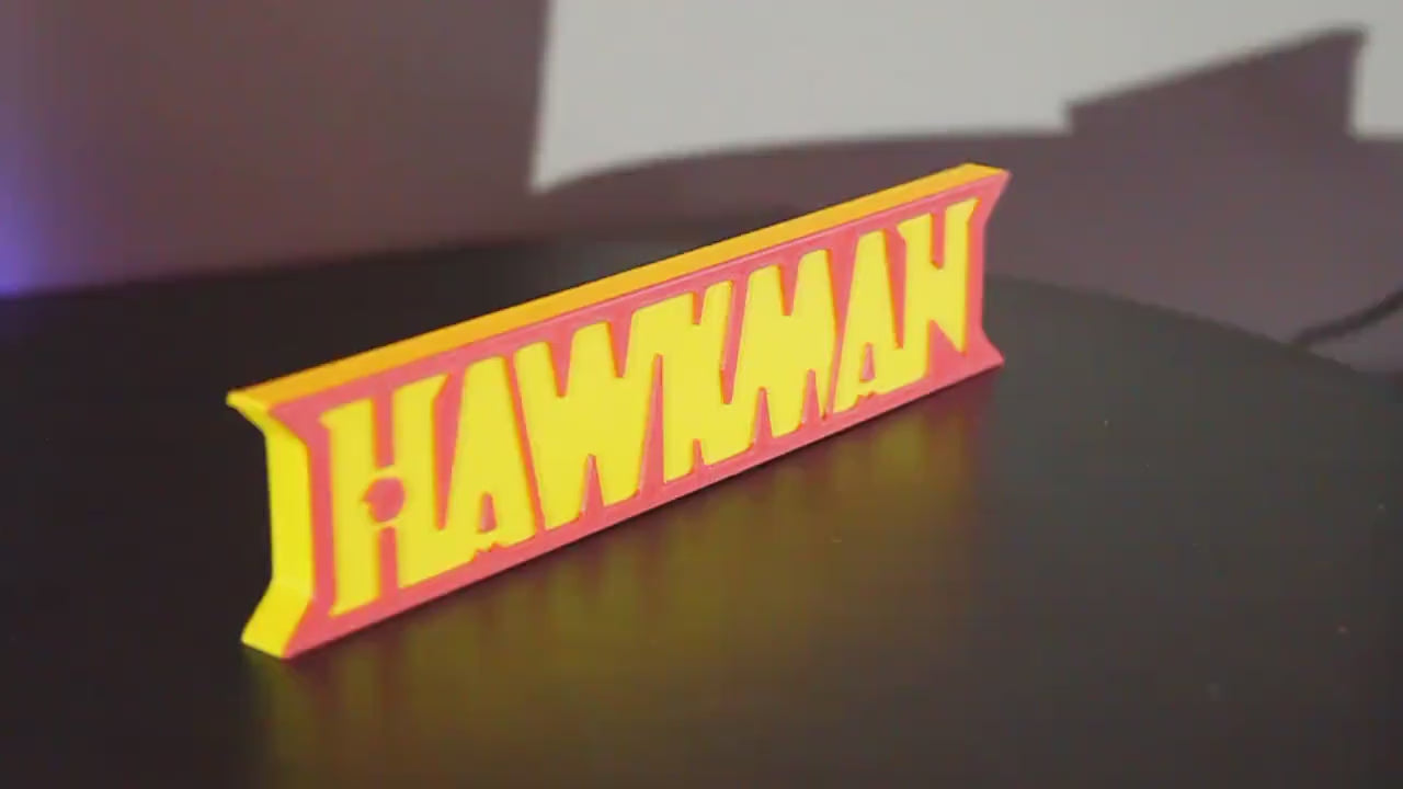 Hawkman 3D printed Comic Logo Art