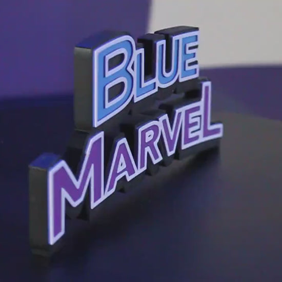 Blue Marvel 3D printed Comic Logo Art