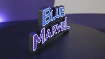 Blue Marvel 3D printed Comic Logo Art