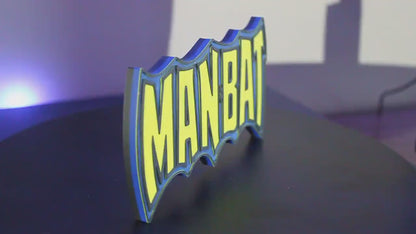 Manbat 3D printed Comic Logo Art