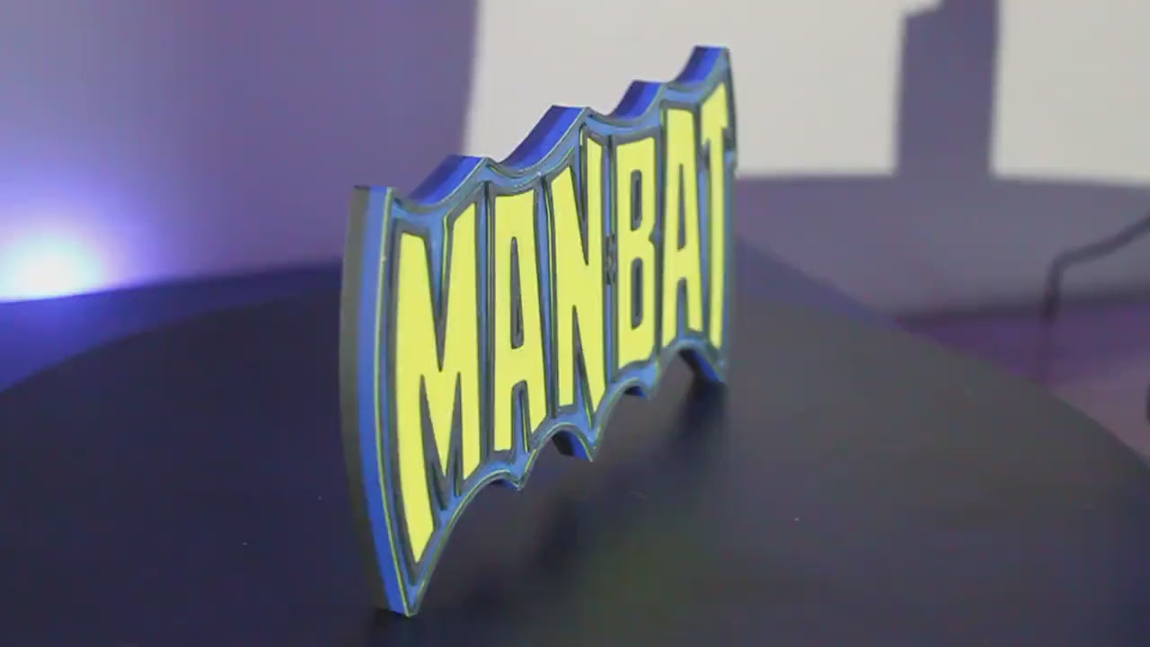 Manbat 3D printed Comic Logo Art