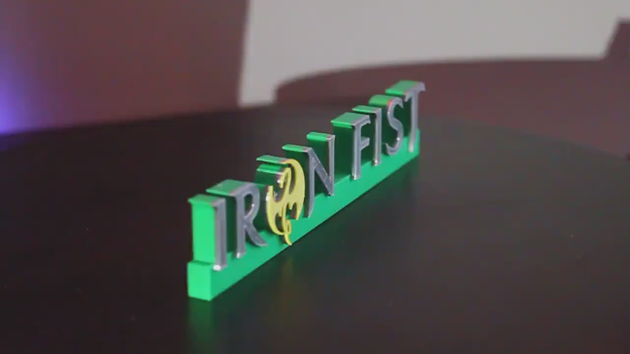 Iron Fist 3D printed Comic Logo Art