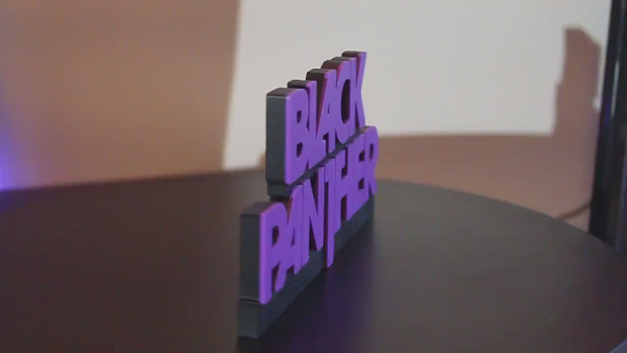 Black Panther 3D printed Comic Logo Art