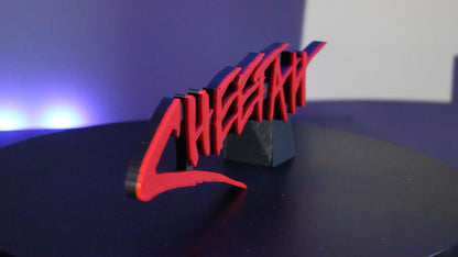 Cheetah 3D printed Logo Sign Wall Desk Shelf Art