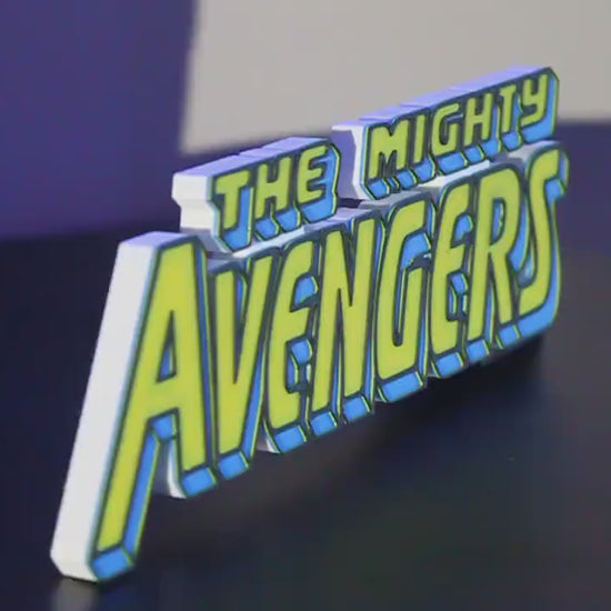 The Mighty Avengers 3D printed Comic Logo Art