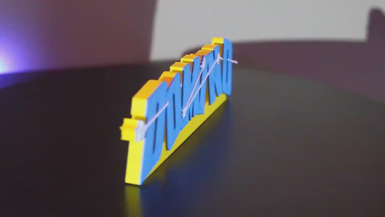 Domino 3D printed Comic Logo Art