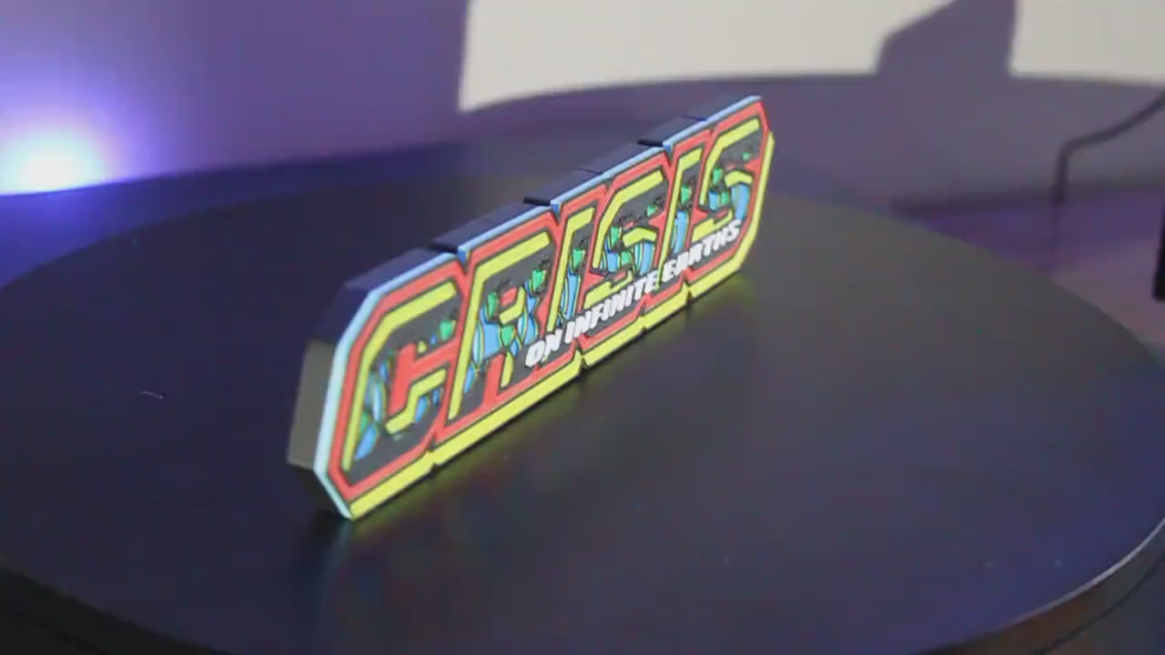 Crisis on infinite earths 3D printed Comic Logo Art