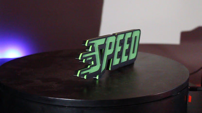 Speed 3D printed Logo Sign Wall Desk Shelf Art
