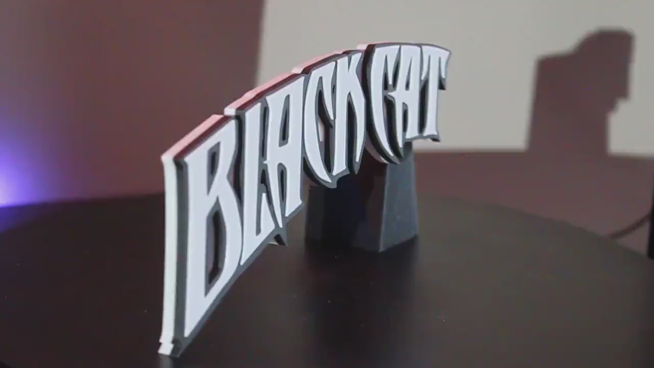 Black Cat 3D printed Comic Logo Art