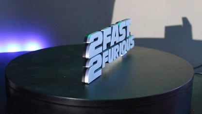 2 Fast 2 Furious 3D printed Logo Sign Wall Desk Shelf Art