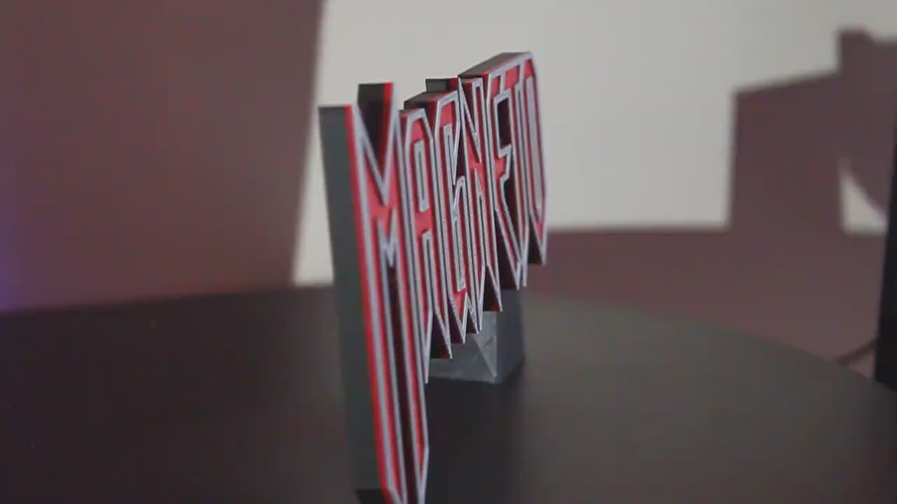 Magneto 3D printed Comic Logo Art