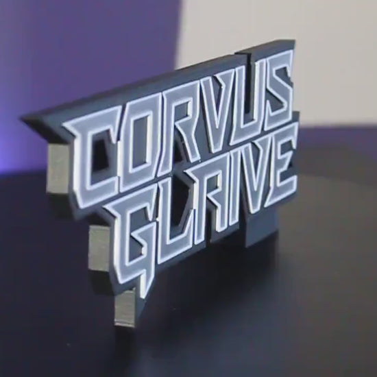 Corvus Glaive 3D printed Comic Logo Art