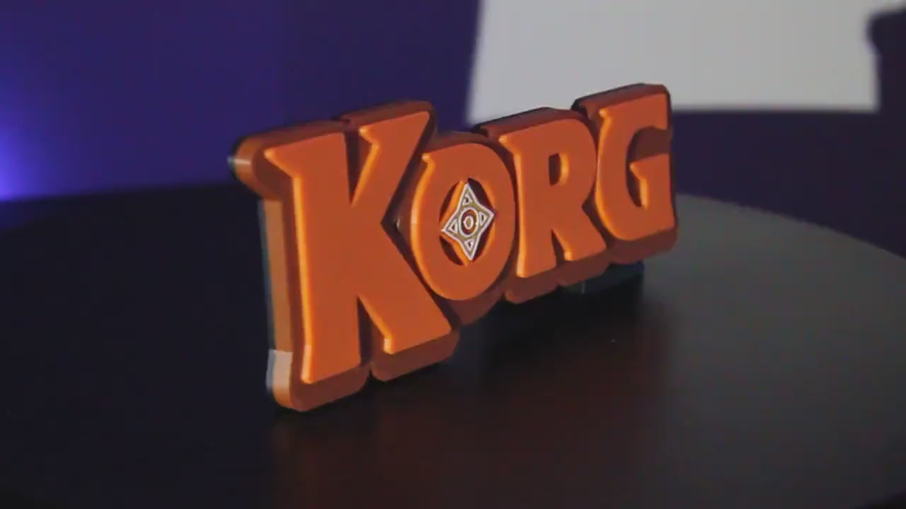 Korg 3D printed Comic Logo Art