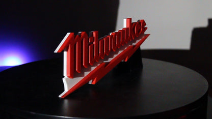 Milwaukee 3D printed Logo Sign Wall Desk Shelf Art