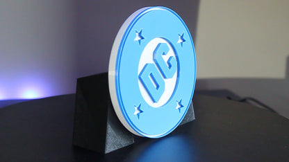 DC 3D printed Logo Sign Wall Desk Shelf Art