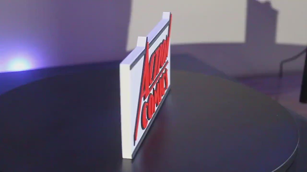 Action Comics 3D printed Comic Logo Art