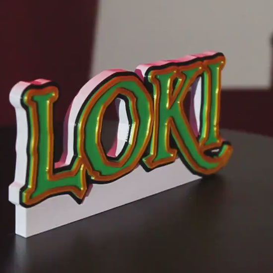 Loki 3D printed Comic Logo Art