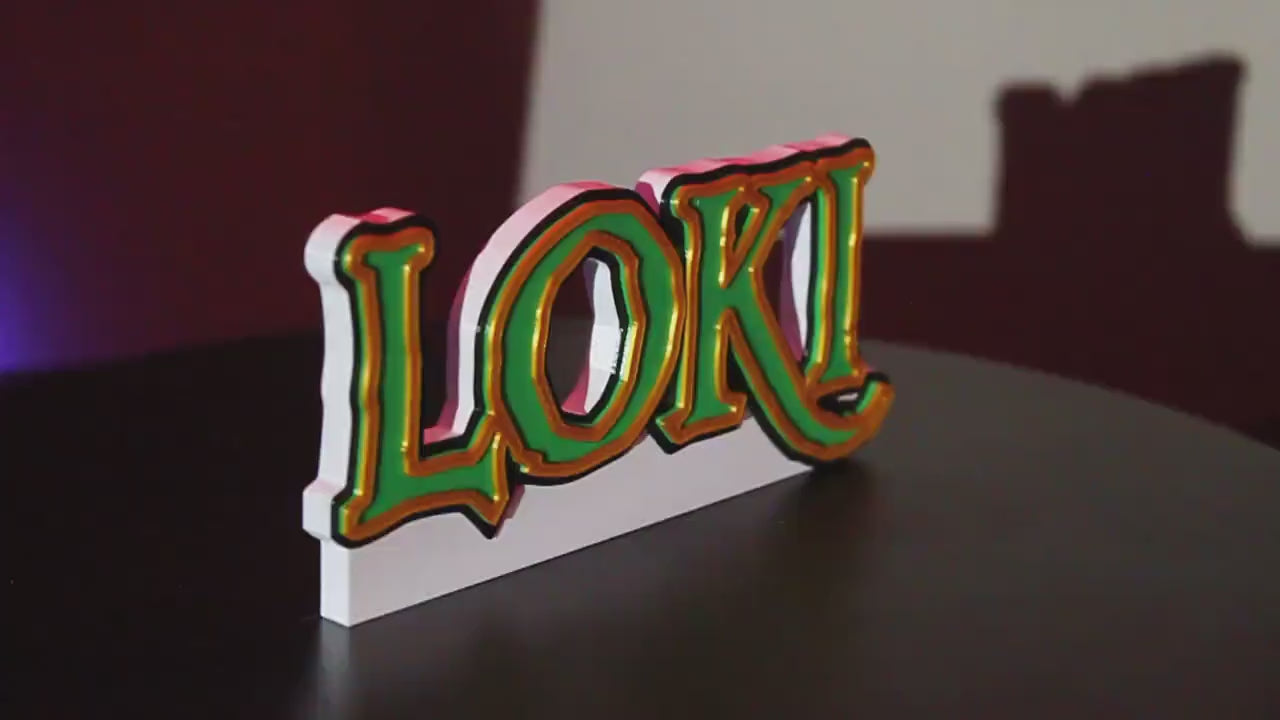 Loki 3D printed Comic Logo Art