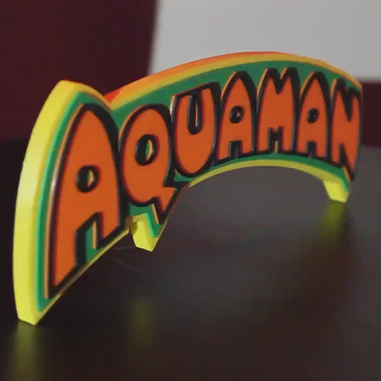 Aquaman 3D printed Comic Logo Art