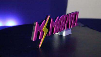 Ms. Marvel 3D printed Logo Sign Wall Desk Shelf Art