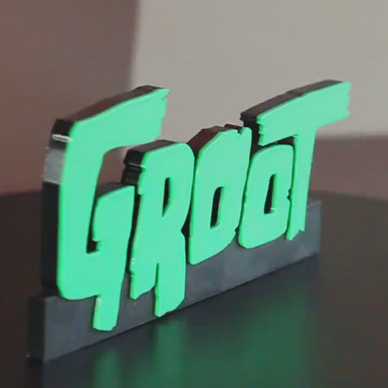 Groot 3D printed Comic Logo Art