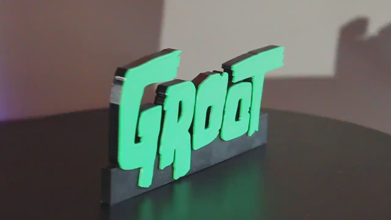 Groot 3D printed Comic Logo Art